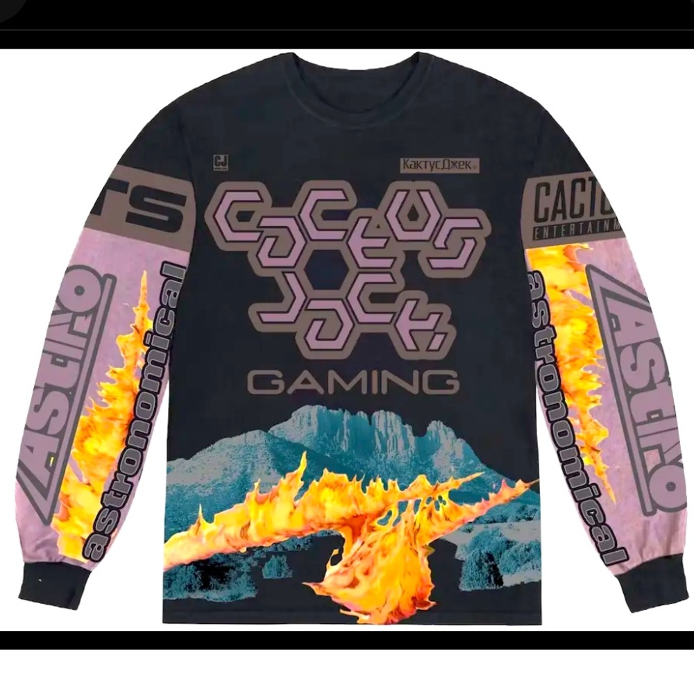 Travis Scott The Scotts Cj Gaming I L/S Jersey Black/Multi Large Brand New